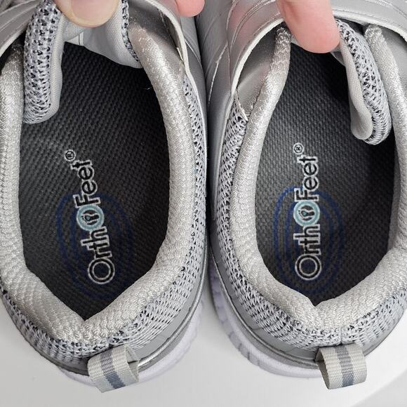 Orthofeet Biofit Joelle Womens 6 Extra Wide (2E) Gray Silver Sneakers Orthopedic - Picture 6 of 8